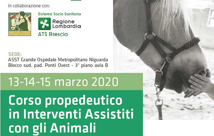 Milano: Ospedale Niguarda, 4/5/6 ottobre 2019. Corso Propedeutico in Interventi Assistiti con gli Animali